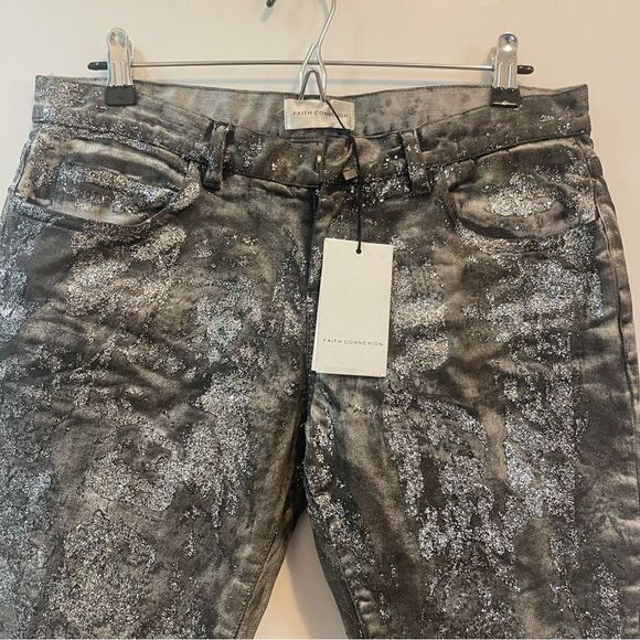 Faith Connexion Grey metallic jeans in size 29 - Picture 3 of 8